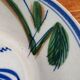 Large Vintage Hand-Painted Plate "Rooster and Foliage"