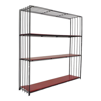 Black metal room divider or bookcase by Tjerk Reijenga for Pilastro, The Netherlands 1960's