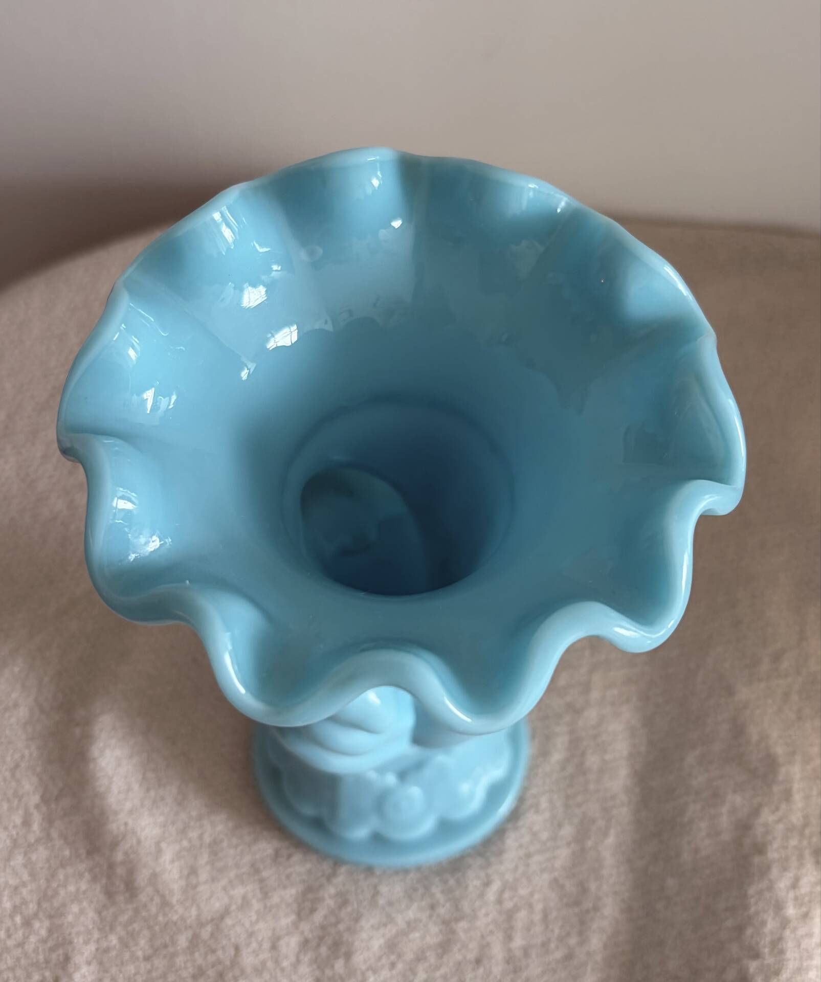 Antique Blue Opaline Hand Vase – Portieux Vallerysthal