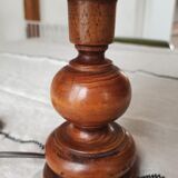 Turned wooden table lamp
