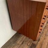 Vintage chest of drawers with 4 drawers handles bakelite feet spindle year 1960