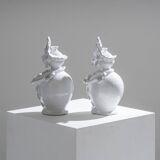 Paire de soliflores têtes de maure en céramique, 1970s