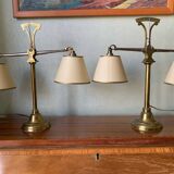 Paire de lampes à poser laiton