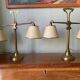 Pair of brass table lamps