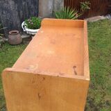 Vintage secretary in oak with compass base