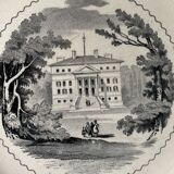 6 old dessert plates Old and Johnston Bordeaux 19th century Médoc and its castles