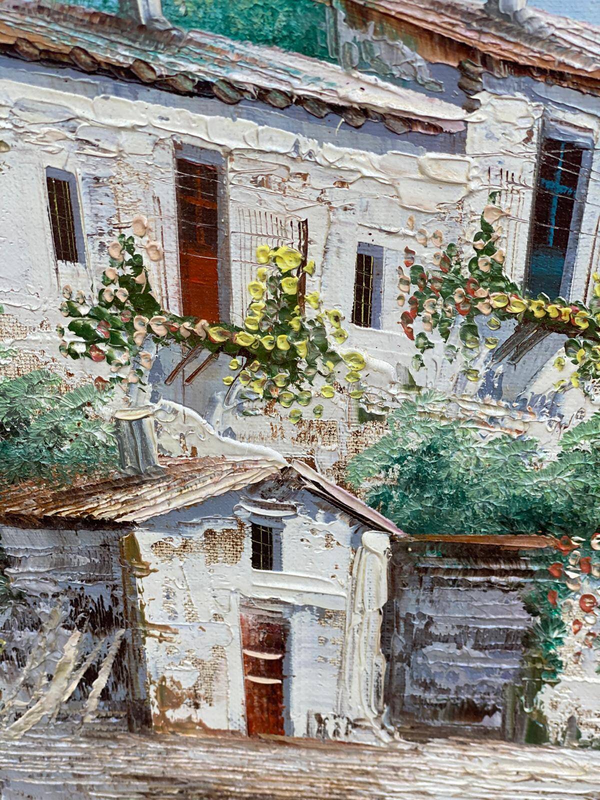 Oil painting on canvas village house 29x34cm Urfa 87