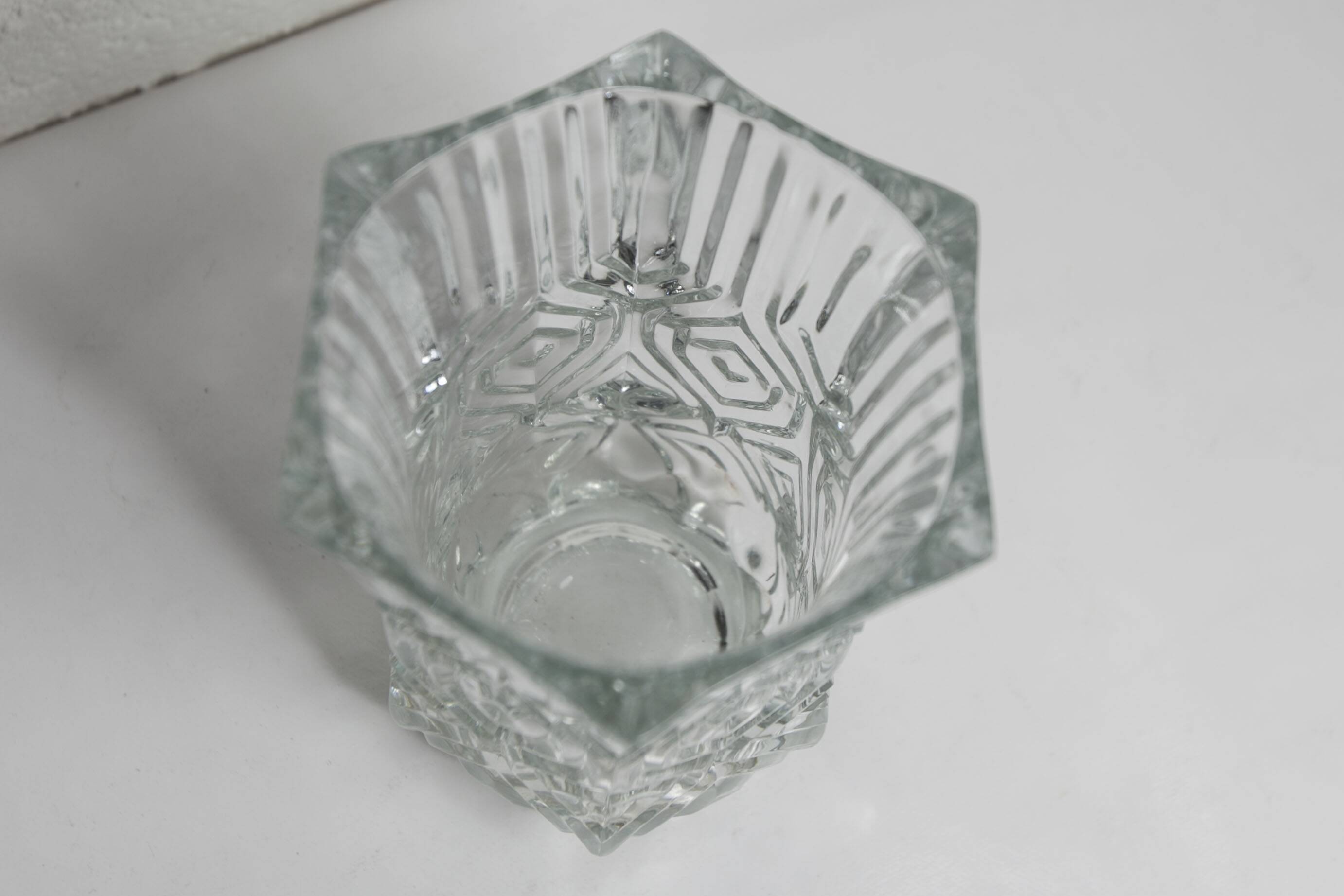 Exagon space age vase 1960 molded glass