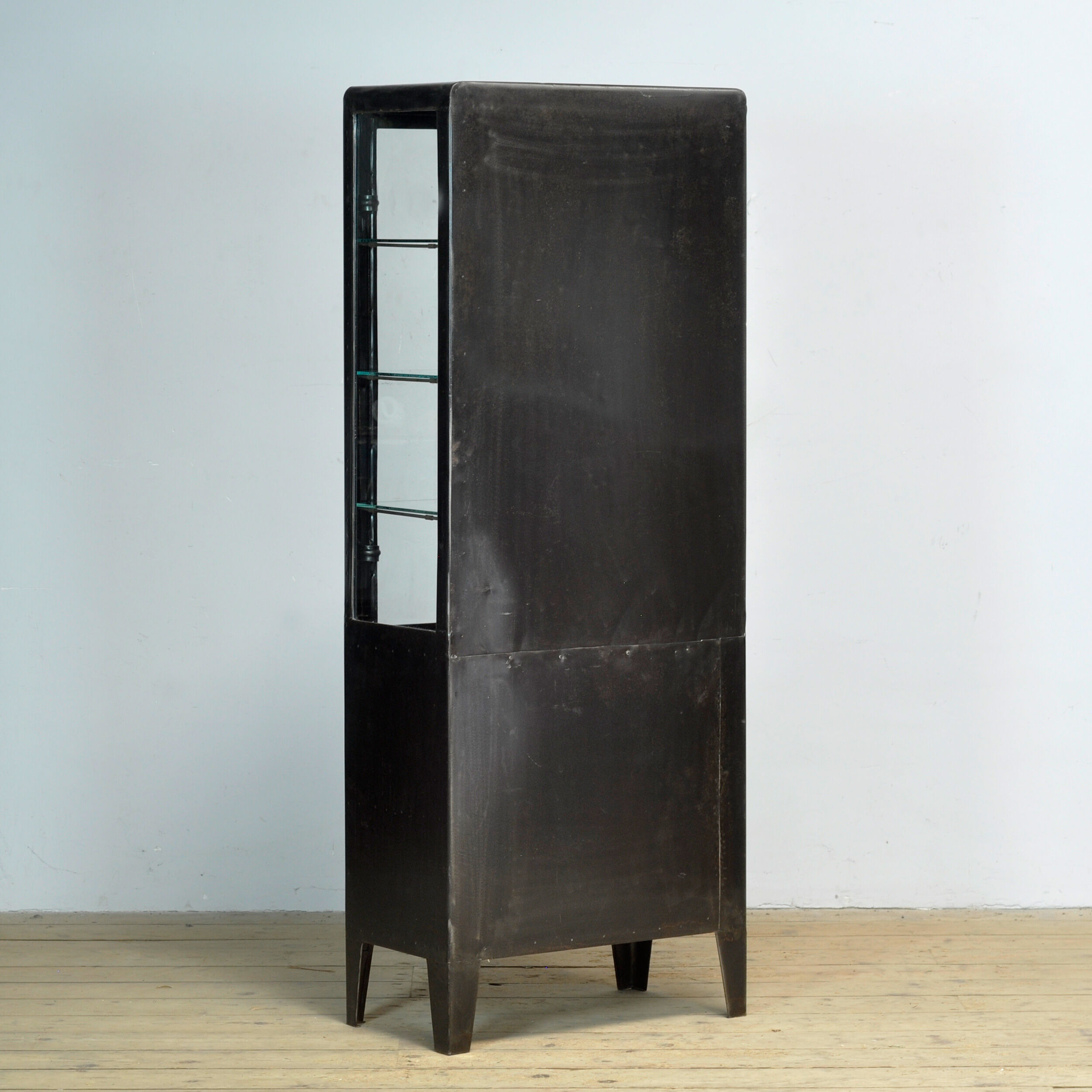 Polished iron medicine cabinet, 1930s