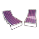 Set 2 camp beds, vintage deckchair.