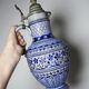 Large beer pitcher in salt-glazed stoneware and pewter, Germany, Westerwald type