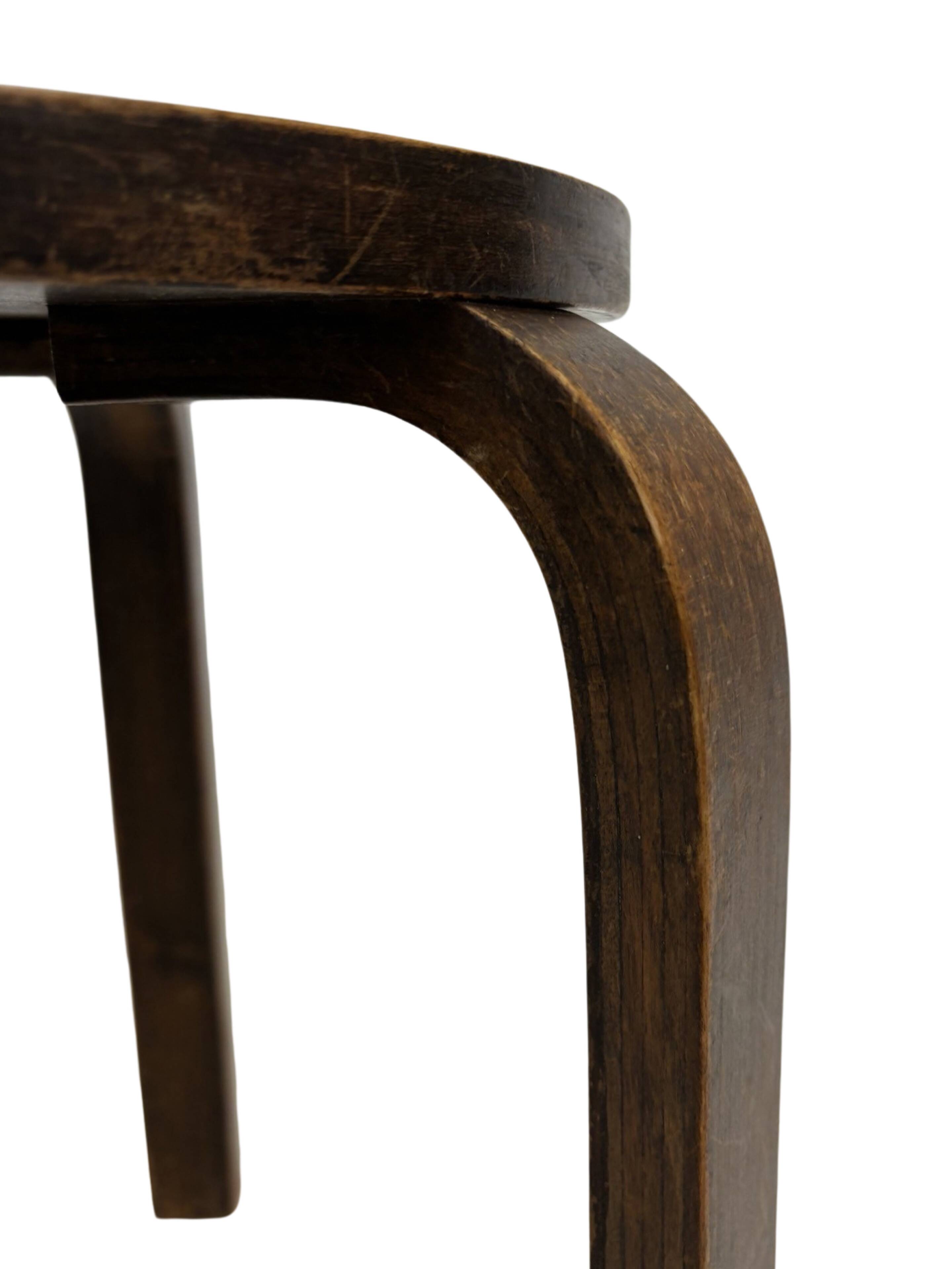 Vintage Alvar Aalto model 60 stool attributed to
