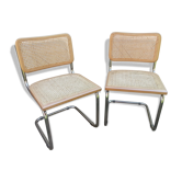 Paire de chaises Cesca modèle B32 Marcel Breuer " Made in Italy "