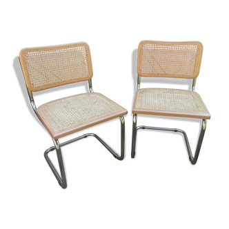 Paire de chaises Cesca modèle B32 Marcel Breuer " Made in Italy "