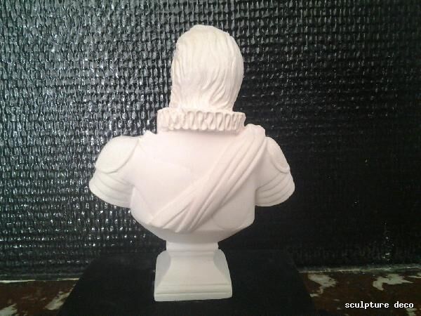 Henri IV Bust in cast plaster H:15cm