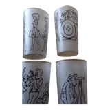 6 glasses illustrated by Cabu