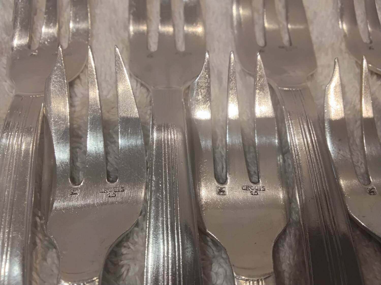 12 fourchettes à Gâteau en métal argenté orfèvre HAVILAND CBI