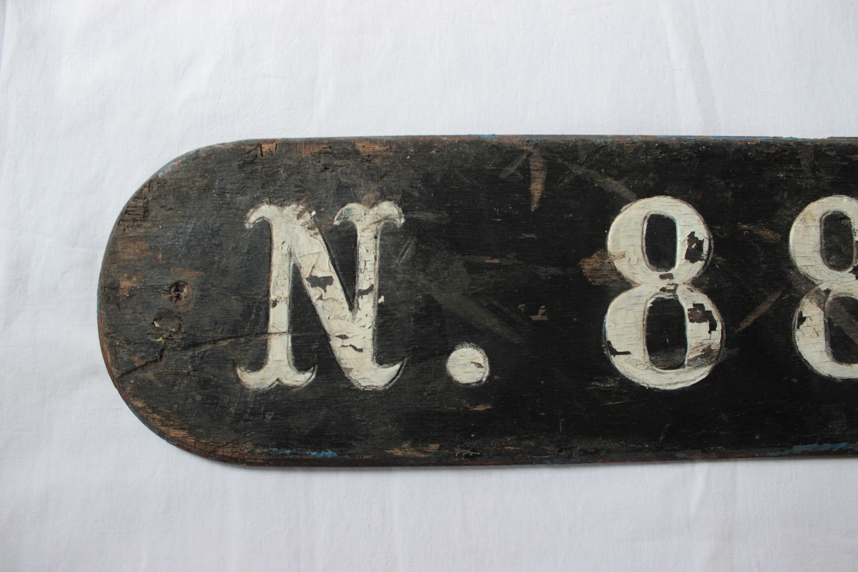 Old boat license plate