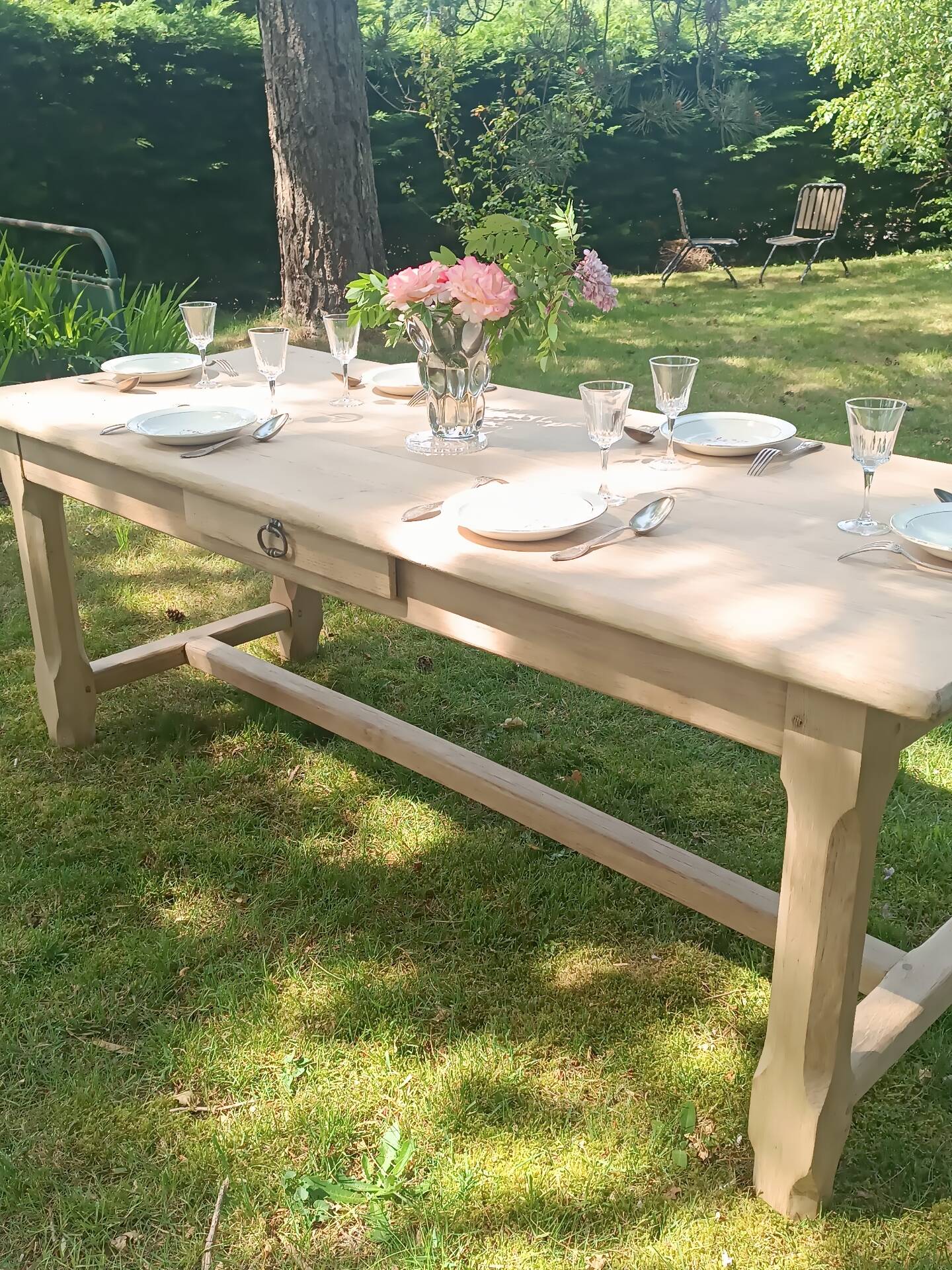 Renovated solid oak farmhouse table