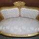 Louis XVI Napoléon III Bergère Canapé in gilded wood