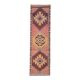 1970s Vintage Turkish Oushak Handmade Wool Cotton Pink Runner Rug 90x317