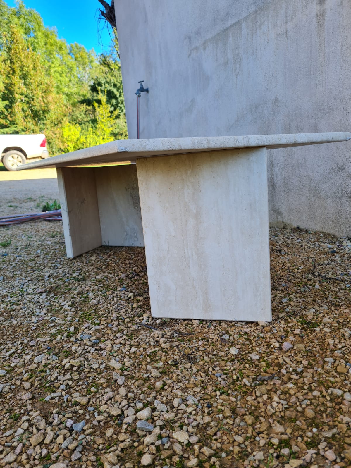 Travertine coffee table
