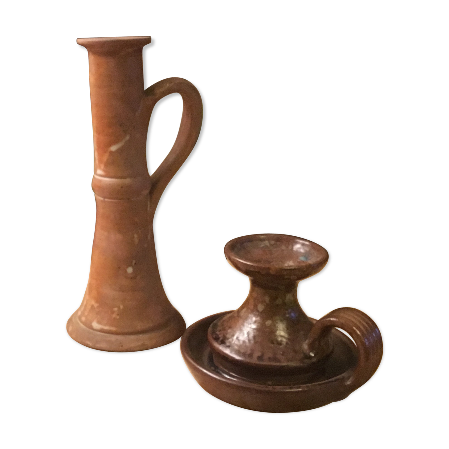 Vintage sandstone candlesticks