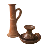 Vintage sandstone candlesticks