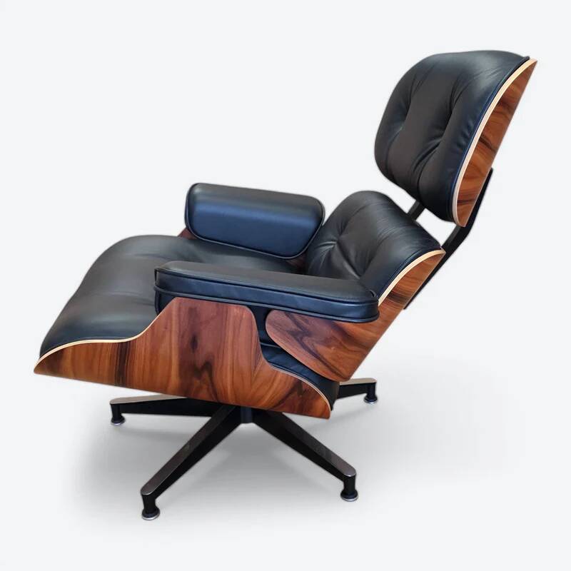 Black & Palisander Santos Herman Miller Original Eames Lounge Chair & Ottoman