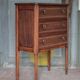 Wooden furniture with 3 drawers in Louis XVI style, chiffonnier table.