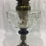 Crystal and bronze oil lamp