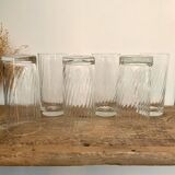 6 vintage twisted glasses