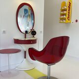 Red and white dressing table