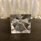 6 champagne flutes Cristal d'Arques, model Pyramide in crystal, 1980