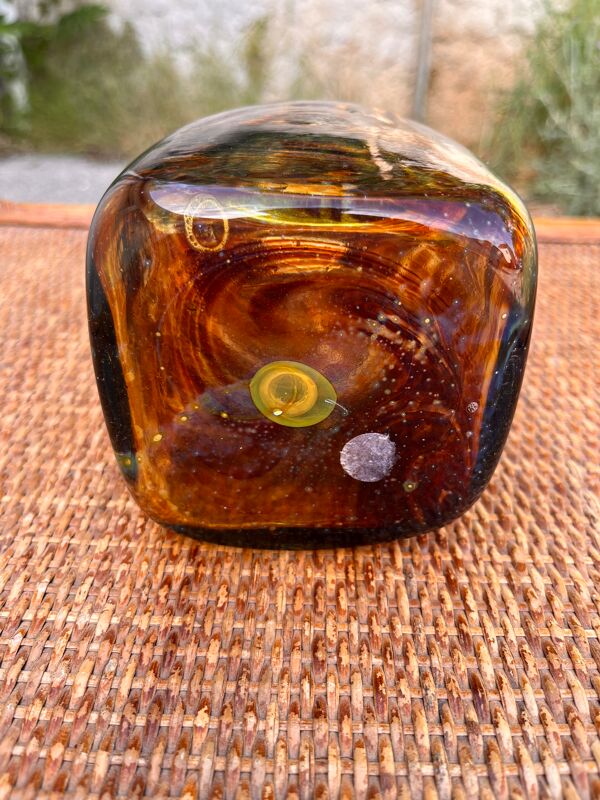 Vase en verre soufflé décor écaille de tortue