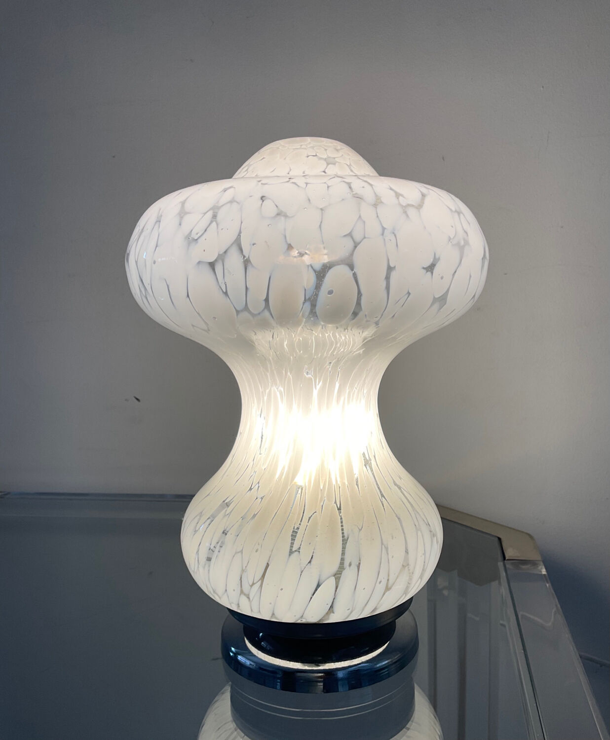 Peill & Putzler mushroom lamp in Murano glass from the 70s