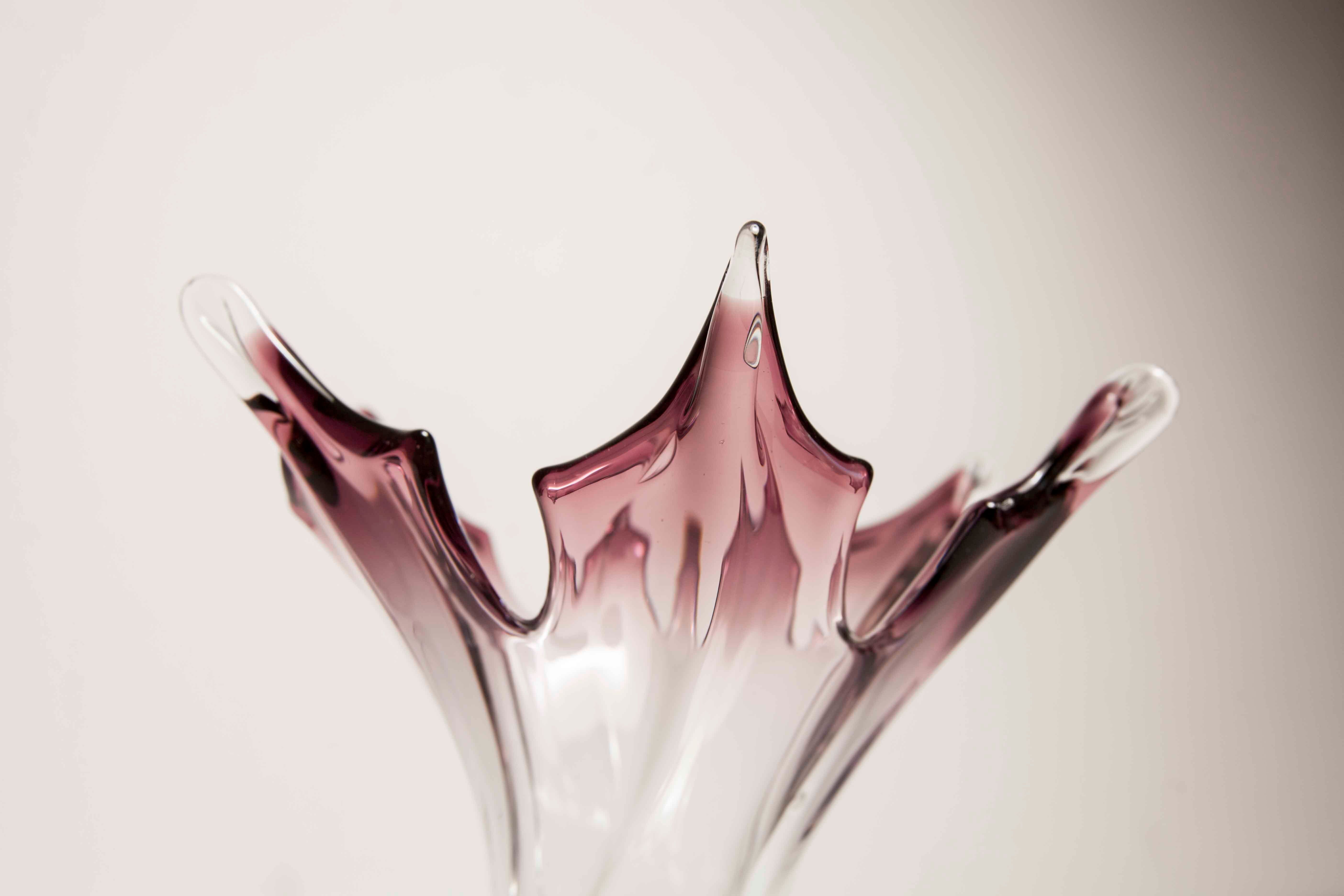 Vase in Murano glass by Fratelli Toso H 27.5cm