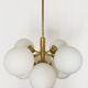Brass and opaline glass Sputnik chandelier by Kaiser Leuchten