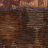 3x7 Brown Hot Pink Turkish Vintage Runner Rug, 92x227Cm