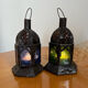 Pair of vintage Moroccan lantern tealight holders