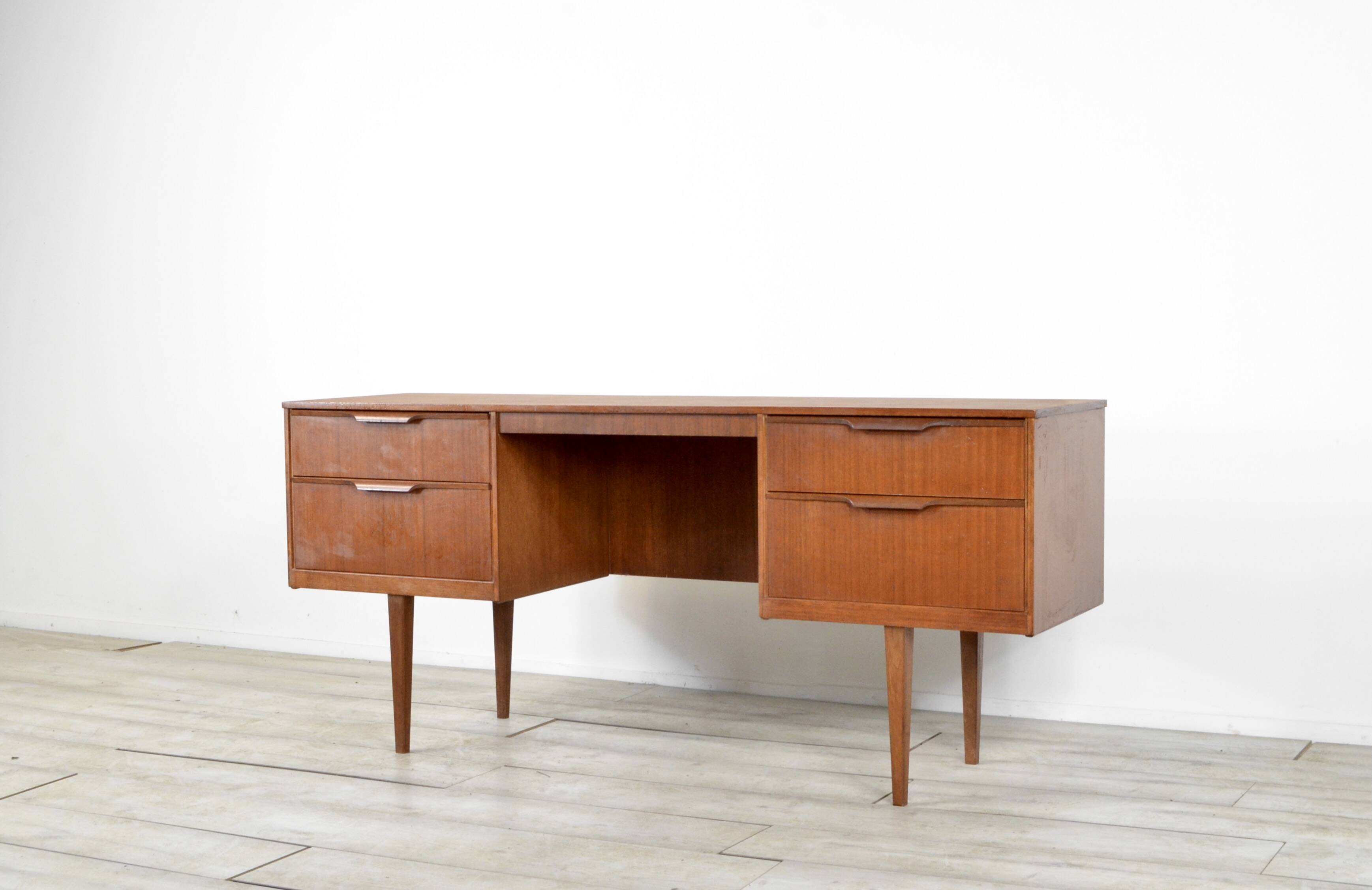 Midcentury Austinsuite Teak Desk / Dresser. Vintage Modern / Danish Style.