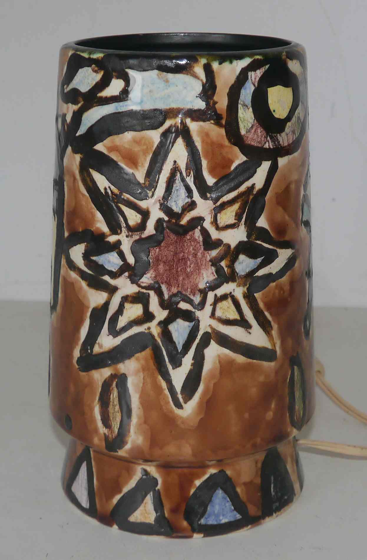 Lamp or night light in painted ceramic 60's