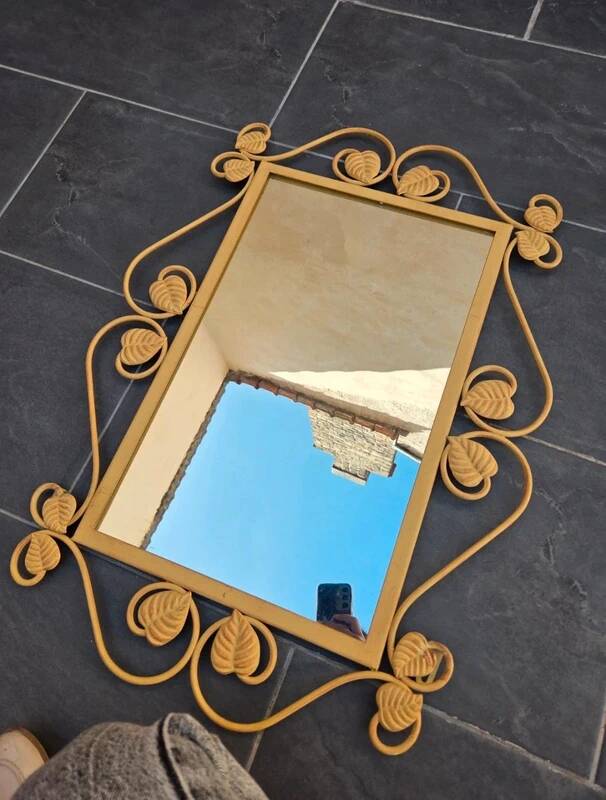 Miroir vintage artdeco fer forgé