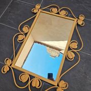 Vintage Art Deco wrought iron mirror