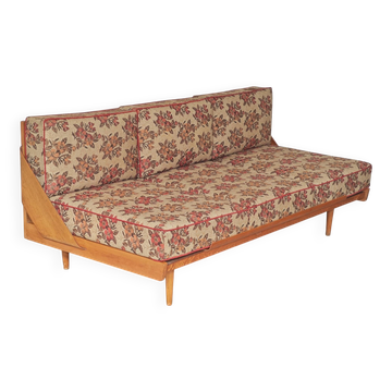 Folding sofa bed Canapé banquette Interier Praha 1960 floral pattern fabric