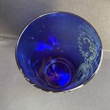 Vase « Cylindre » bleu émaillé F. T. Legras