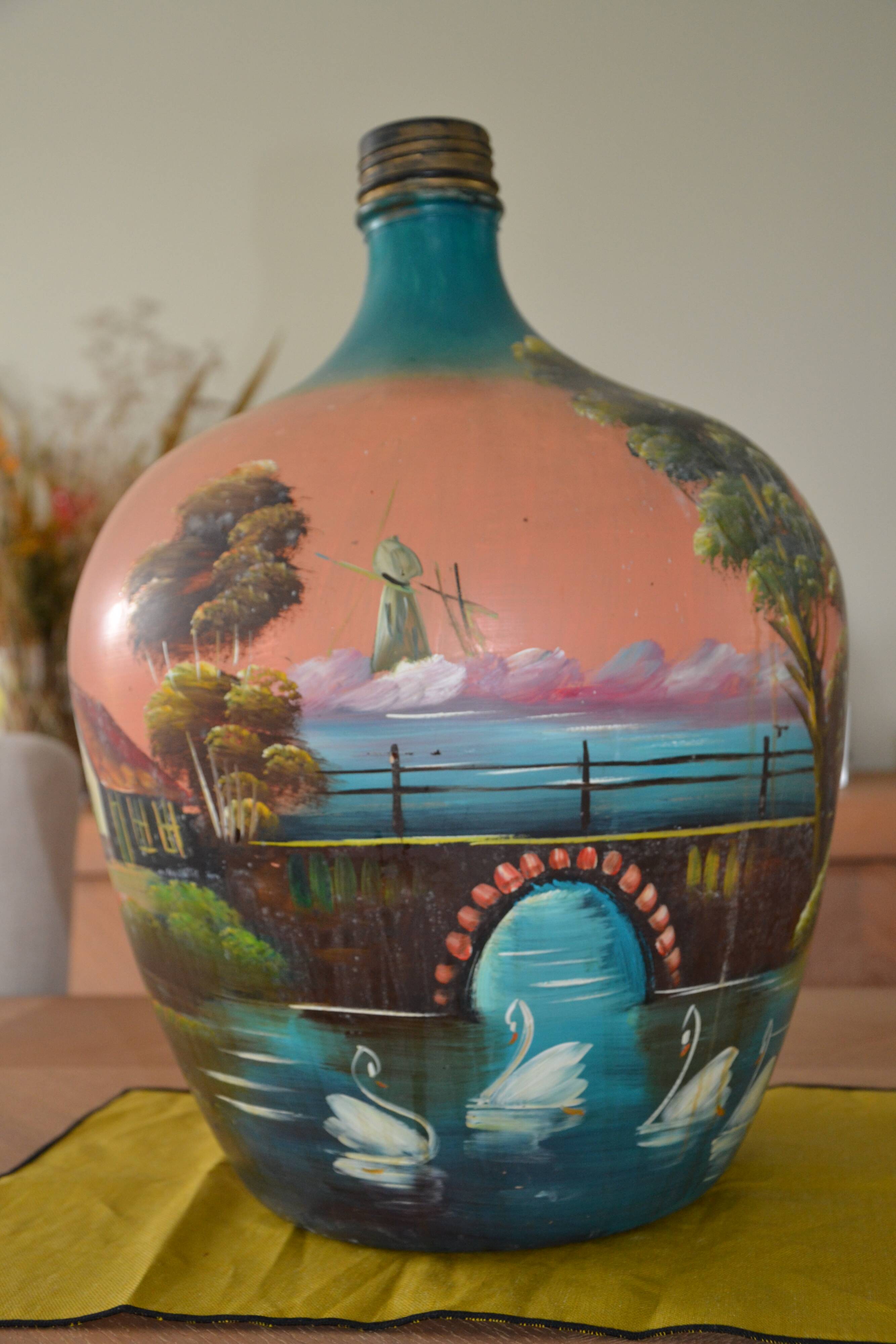 Impressive and rare dame-jeanne.