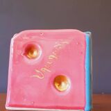 Dice-shaped ashtray in Vallauris ceramic from the 50s