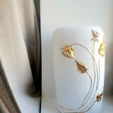 Italian vase signed white and gold