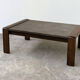 Vintage Belgian oak & fossil slate coffee table, brutalist modern, 1970s